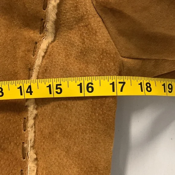 Winlit Faux Suede Western Jacket Women’s Small Brown Faux Fur Trim Vintage Style - Picture 10 of 13